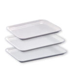 <p>Vassoio in melanina economico l. 240 x p. 180 x h. 17 mm</p><p>Infrangibile e resistente al disinfettante.</p>