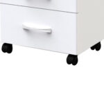 uno spazio centrale per le apparecchiature con ripiano scorrevole e 4 ruote piroettanti.Specifiche tecnicheDimensioni: 500 x 370 x 780 (h) mmPeso: 21 kgPortata massima: 30 KgMateriale: legnoColore: laccato biancoDimensioni packaging: 87