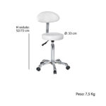 rivestito in PU bianco. Seduta piana e rotonda