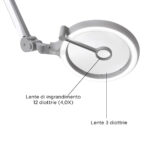 4 step dimmerLente luminosa LED con design moderno ed ergonomico.Dispone di una lente acrilica grande e leggera che offre un ampio campo visivo.Dotata di:
