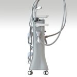 LED e infrarosso che aumentano la circolazione sanguigna con un conseguente miglioramento del trasporto di ossigeno alle cellule. Apparecchiatura carrellata dotata di 4 manipoli (2 per il corpo e 2 per il viso) con relativi supporti