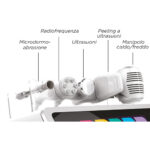 le imperfezioni e le macchieAdatto a pelli asfitticheTrattamento antiage: leviga le rughe e le linee di espressioneSpecifiche tecniche:5 manipoli con relativi supporti:Microdermoabrasione con punte di diamante. Effettua una esfoliazione meccanica non invasiva. Migliora il tono e l&rsquo;aspetto della pelle trattando i segni del tempo e le cicatrici.&nbsp;Radiofrequenza. Migliora la tonificazione