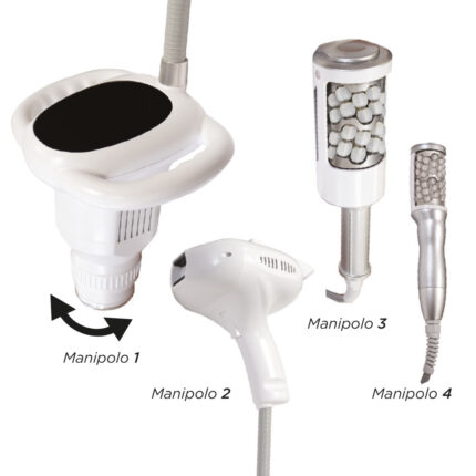 miorilassante e decontratturanteEffetto anti-ageViso:Effetto antiageMiglioramento delle rughe e linee di espressioneMiglioramento del tono e lassit&agrave;Effetto liftingSpecifiche tecniche:Quattro manipoli per il trattamento di differenti parti del corpo:Manipolo corpo con Touch Screen; tecnologia RF a pressione negativa rotante (vacuum)