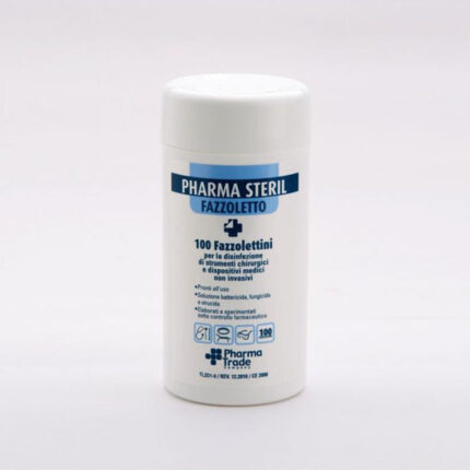 Fazzoletti disinfettanti strumenti e superficidispositivo medico CE 0459.?Dispositivo Medico CE 0459.Fazzoletti disinfettanti a strappo in barattolo.Ideale per disinfettare:
