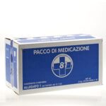 <p><strong>Pacco ricarica Pronto Soccorso Large<br></strong><i>scatola contenente gli articoli di Pronto Soccorso<br><br></i>Scatola in cartone contenente gli articoli previsti da decreto 388.<br><br><strong>Specifiche tecniche:<br>Materiale</strong>: in cartone<br><br><strong>Contenuto<br></strong>1 X 654052 (Pacco ricarica pronto soccorso Large);<br>5 X paia di guanti sterili (misura Large);<br>1 X visiera paraschizzi;<br>2 X flacone da 500 ml di soluzione cutanea di iodopovidone al 10% di iodio;<br>3 X sacche di soluzione fisiologica (sodio cloruro 0
