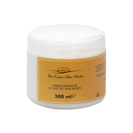 Crema drenante al Sale del Mar Morto500 mlMorbida emulsione indicata per trattamenti estetici volti a contrastare inestetismi di soggetti che presentano ritenzione idrica e pelle a «buccia d’arancia».Principi attivi: