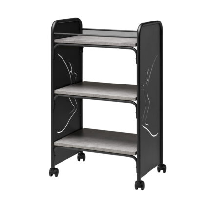 CARRELLO ACCIAIO 3 RIPIANI NERO per centri estetici