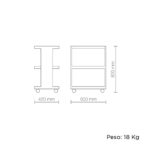 CARRELLO OBORO LACCATO BIANCO - immagine 3