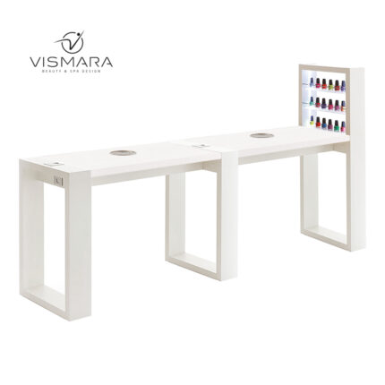 TAVOLO LIVING LED DOPPIO CON FORO BIANCO OPACO V00 per centri estetici