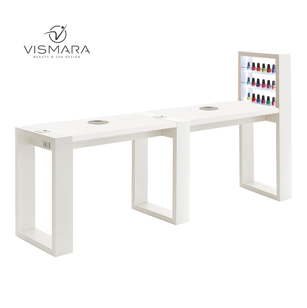 TAVOLO LIVING LED DOPPIO CON FORO BIANCO OPACO V00 - Forniture professionali per centri estetici e spa TAVOLO LIVING LED DOPPIO CON FORO BIANCO OPACO V00 per centri estetici