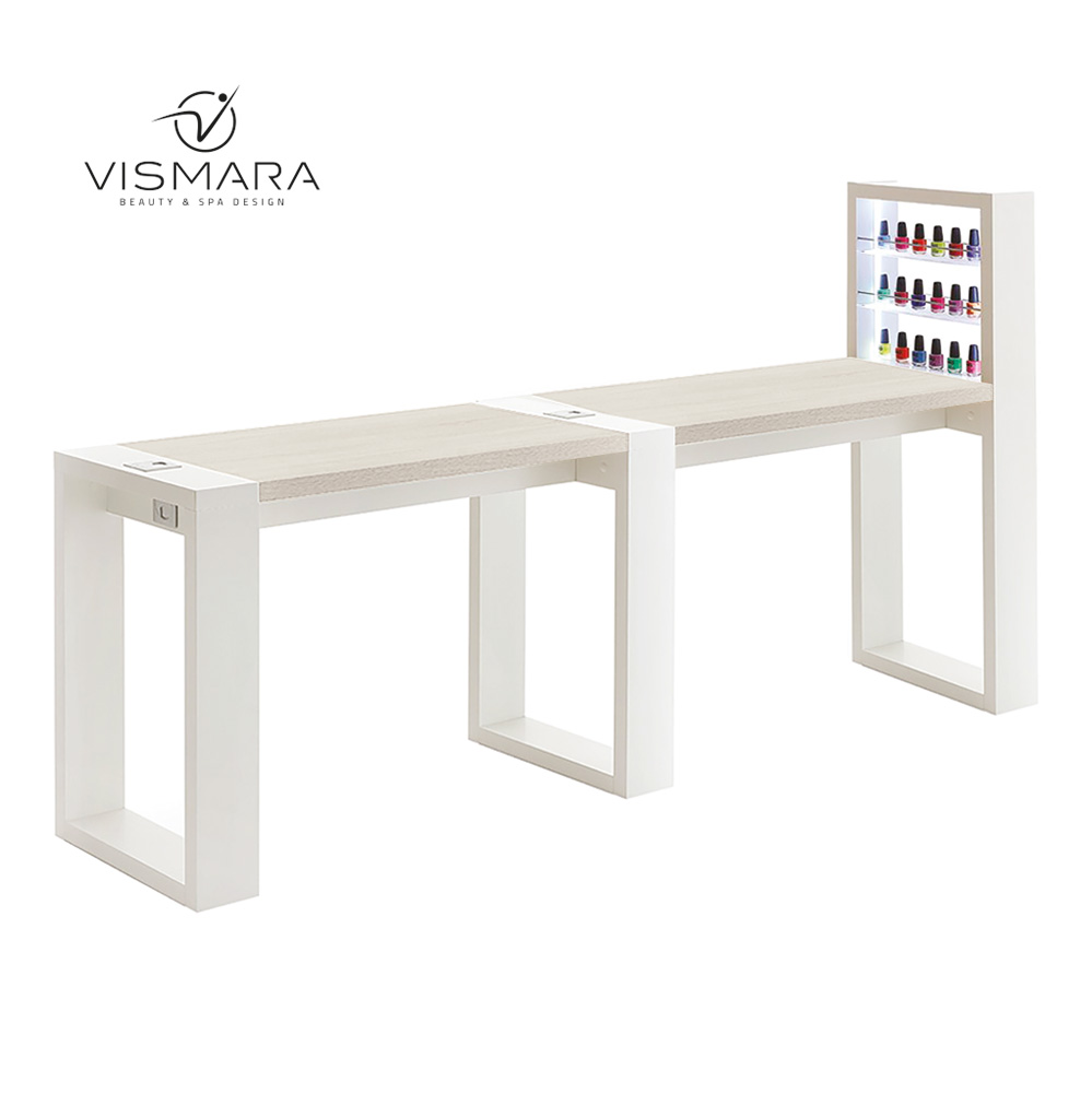 TAVOLO LIVING LED DOPPIO NOCE BIANCO V22 - Forniture professionali per centri estetici e spa TAVOLO LIVING LED DOPPIO NOCE BIANCO V22 per centri estetici