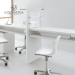 TAVOLO NAT LED DOPPIA POSTAZIONE BIANCO OPACO per centri estetici
